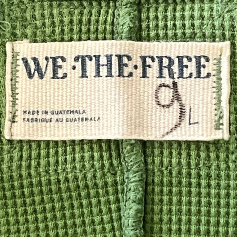 New We the Free Easy Does it Tee Thermal Womens Size L Green Textured Tiny Hole - Picture 10 of 14
